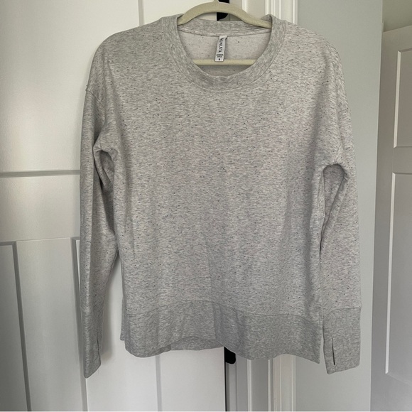 Athleta Balance Crew Neck Sweatshirt Gray/Multi Dot - Picture 4 of 7